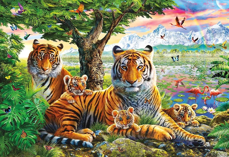 Buffalo Games Le puzzle Hidden Tigers en 2000 pièces