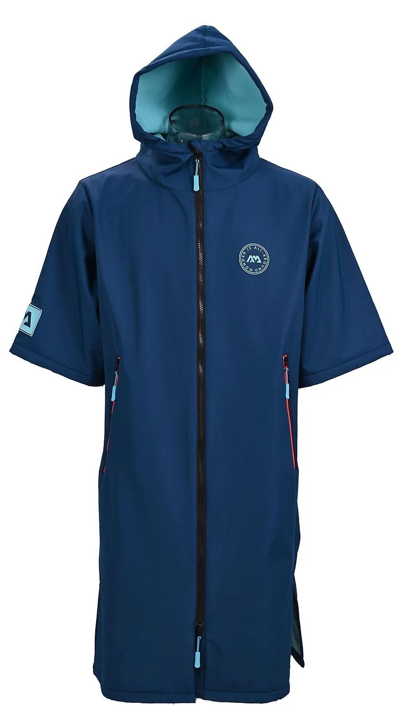 Aqua Marina - Water-repellent Thermal Poncho (Navy) - Medium