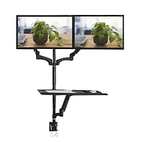TygerClaw Double Extending Arms Monitor Desk /sit-stand Workstation (TYDS10022BLK)