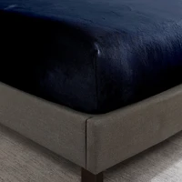 Swift Home Drap-housse de luxe 1 pièce en flanelle peluche, ultra-doux, poche profonde, chaleur toutes saisons, lit double, Marine