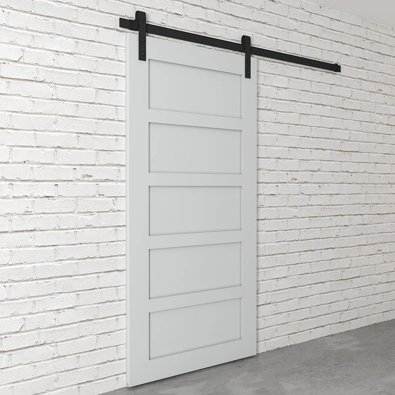 Urban Woodcraft Soho 5 Panel Solid Wood Barn Door (Grey)