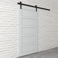 Urban Woodcraft Soho 5 Panel Solid Wood Barn Door (Grey)