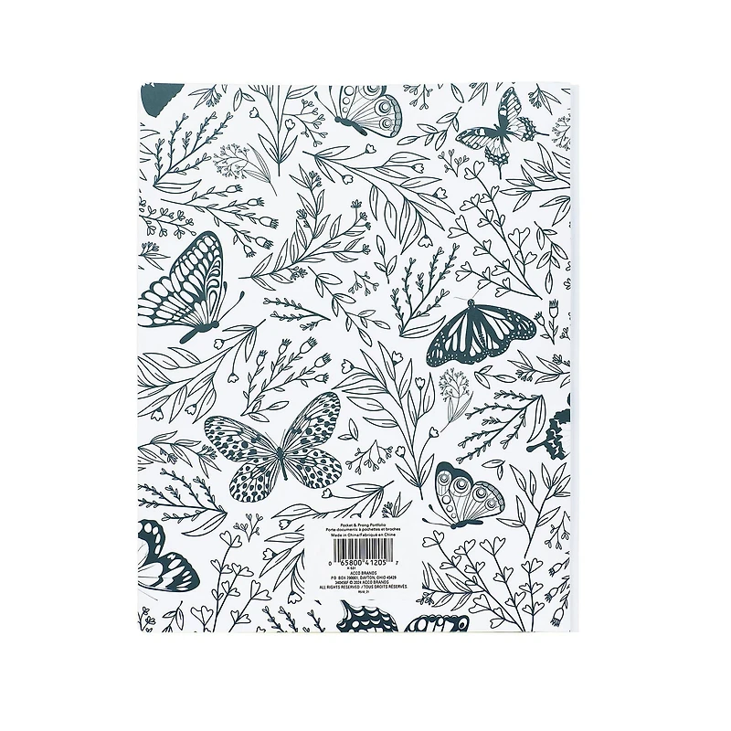 Five Star Butterfly Paper Pocket & Prong Portfolio