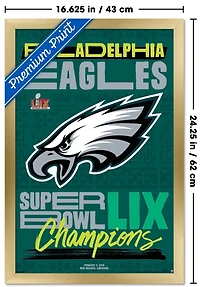 NFL Philadelphia Eagles - Super Bowl LIX Team Logo Wall Poster, 22.375" x 34" Framed