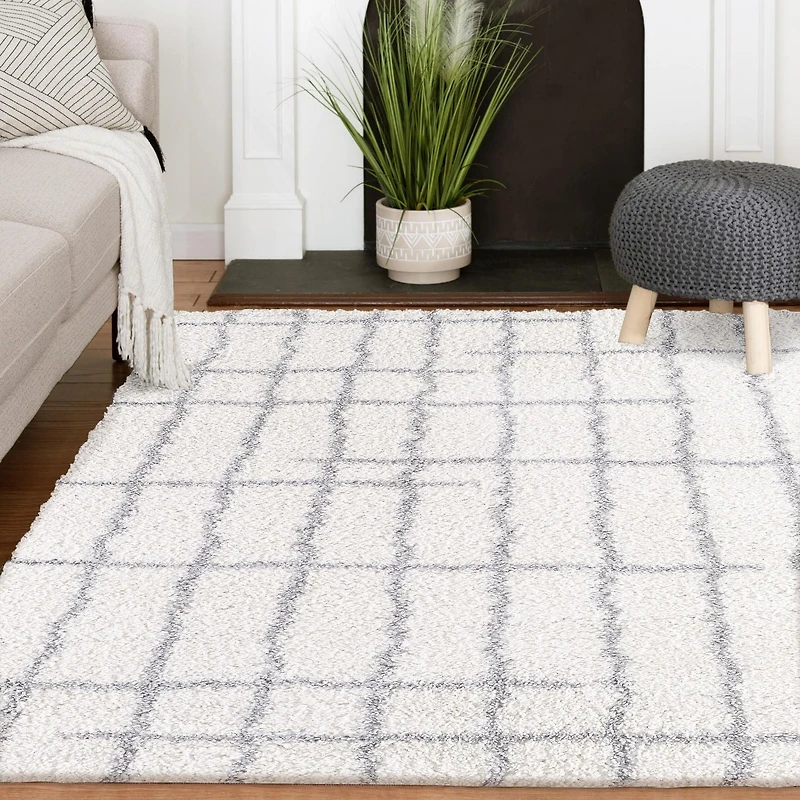 Tapis tissé crème et gris Zafra