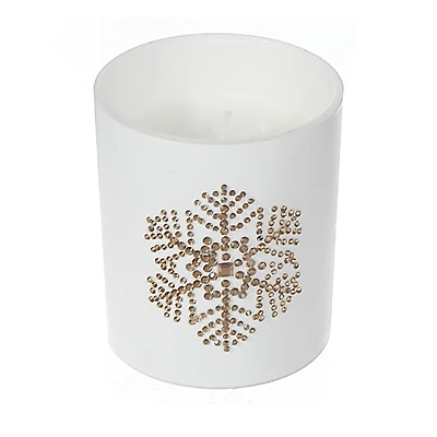 7Oz Matte White Jar Scented Candle (Snowflake) (Sacred Forest) - Set of 2