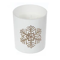 7Oz Matte White Jar Scented Candle (Snowflake) (Sacred Forest) - Set of 2