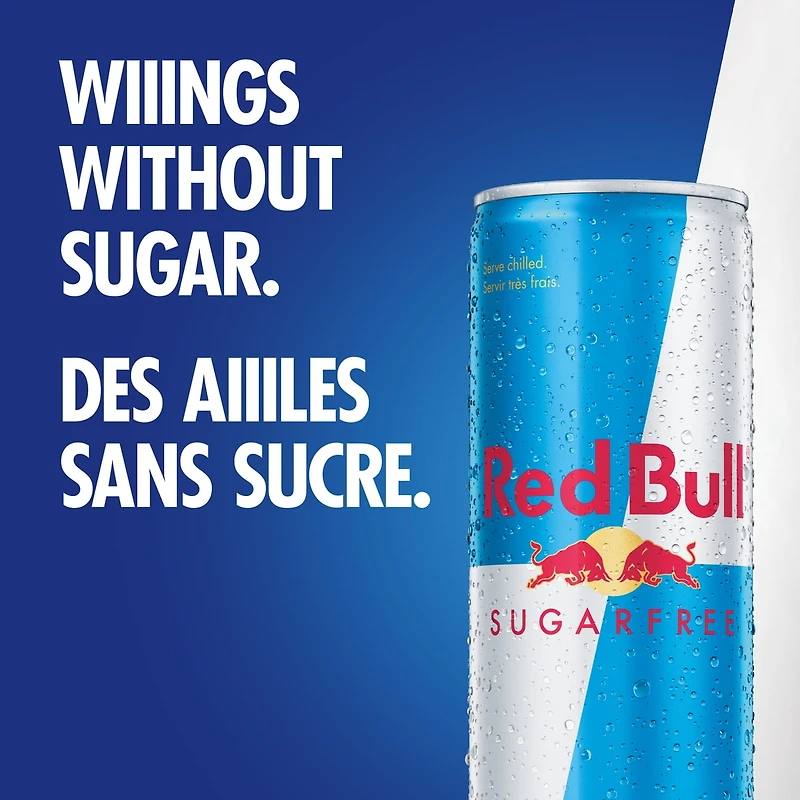 Red Bull Energy Drink, Sugar Free, 250 ml (4 pack), 4 x 250 mL