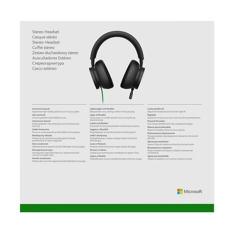 Casque stéréo Xbox pour Xbox Series X|S, Xbox One et Windows 10 Casque filaire Xbox