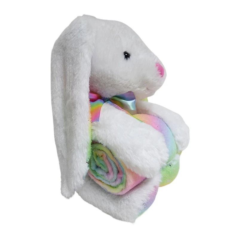 WAY TO CELEBRATE le lapin en peluche avec couverture 13 pouces, blanc