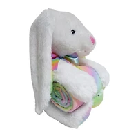 WAY TO CELEBRATE le lapin en peluche avec couverture 13 pouces, blanc