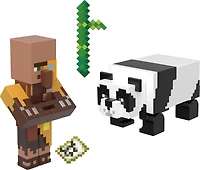 MINECRAFT – FIGURINE DE BASE – 8,26 cm (3,25 po) – COFFRET DE 2 – Cartographe de la jungle et Panda