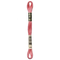 DMC Fil à broder en coton, 6 brins, écheveau de 8 m — rose, fabriqué en France (Art. 117)