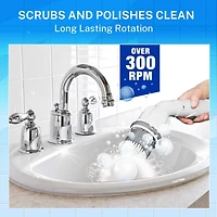Bell + Howell Scrubtastic Express White Rechargeable Handheld Power Scrubber – Cordless Bathroom Cleaner