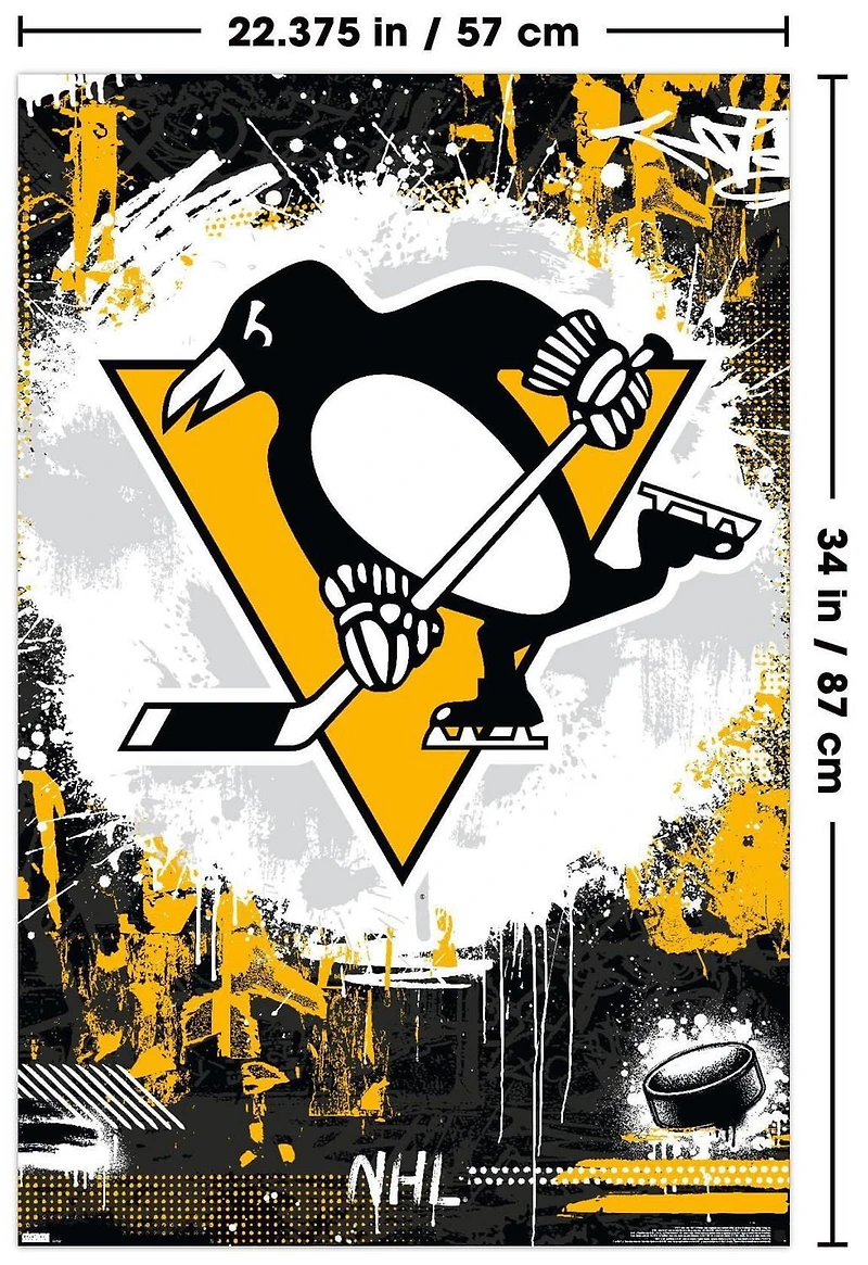 NHL Pittsburgh Penguins - Maximalist Logo 23 Wall Poster, 22.375" x 34"