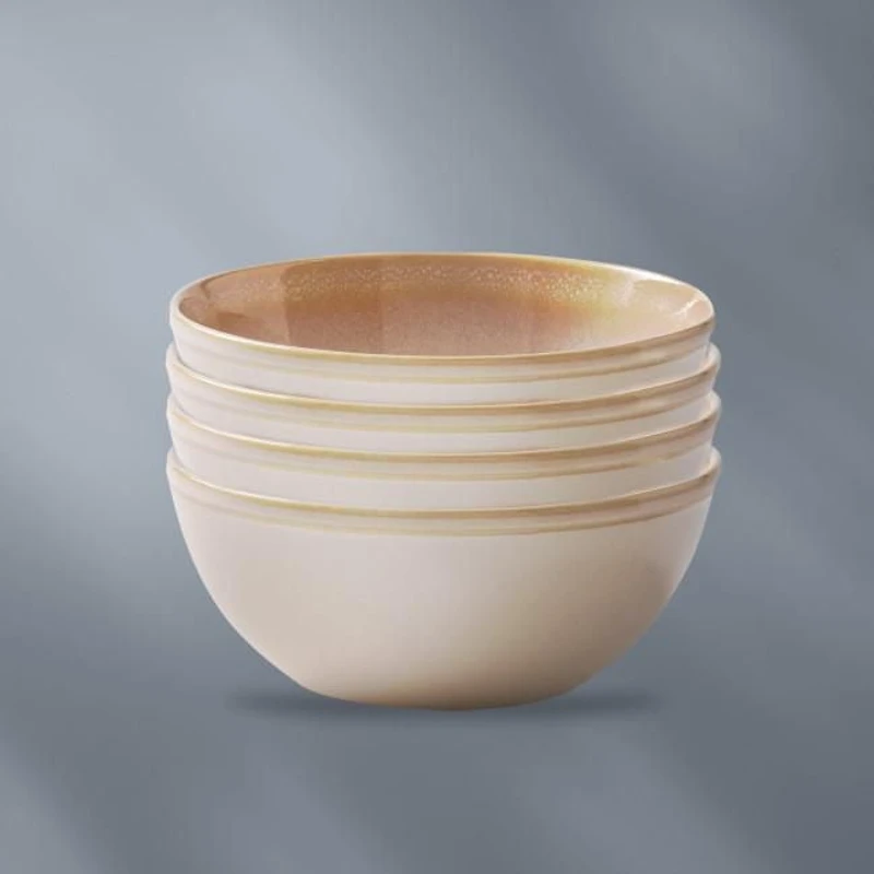 Corelle® Stoneware 21oz Bowl, Oatmeal, Reactive Glaze, 4-pack