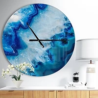 Designart Macro de tranche de géode horloge murale