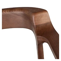 Caitlany Dining Chair with Black leather seat w/ walnut stained ash frame