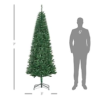 Homcom Arbre de Noël artificiel de 2,1 m, arbre de Noël avec support en métal et 865 embouts de branches, décoration de vacances, vert