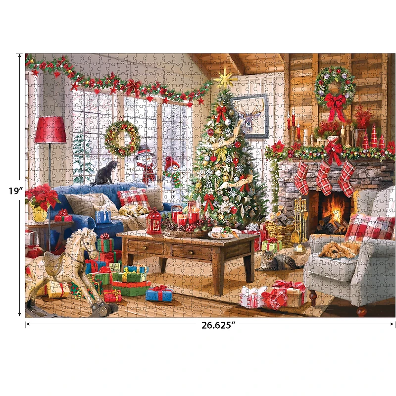 RoseArt - Colorluxe 1000 pièces -Noël douillet - Puzzle à emboîter pour adultes