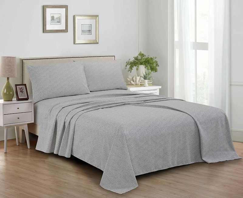 4 Piece High Quality Printed Microfibre Sheet Set