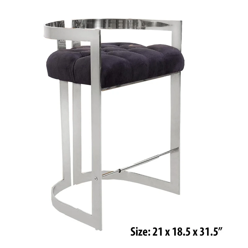 Chaise de pub canadienne Lynda noir argent