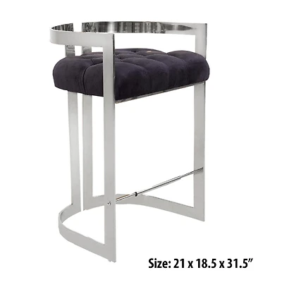 Chaise de pub canadienne Lynda noir argent