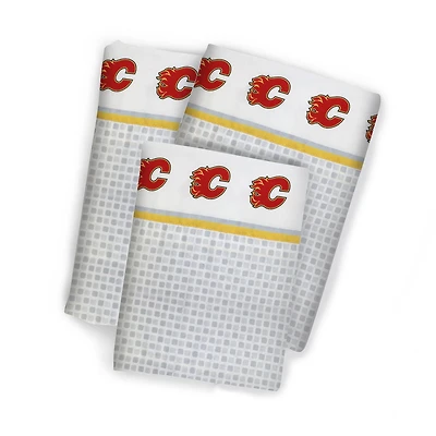 LNH Ens de draps Flames  1/pl