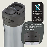 Contigo Ashland 2.0 Leak-Proof Water Bottle with Straw and Carry Handle, BPA-Free, Dishwasher Safe, Sake, 24 oz (709 ml)