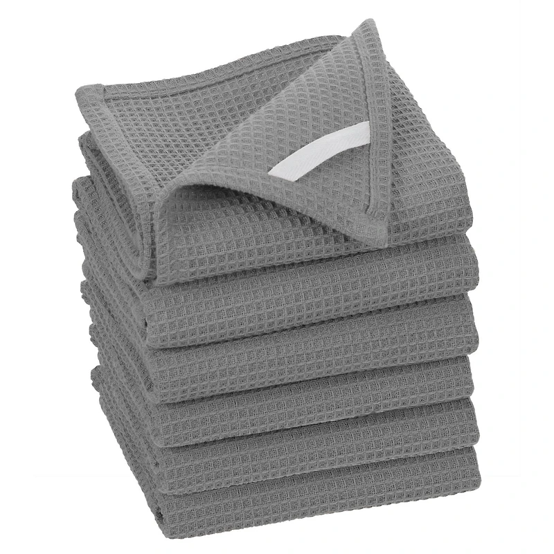 Fabstyles Broadway Waffle Cotton Kitchen Towels, Soft Quick-Drying, and Absorbent Waffle Design Multi-Purpose Wash Cloths Dish Scrubber, 28" X 18"