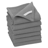 Fabstyles Broadway Waffle Cotton Kitchen Towels, Soft Quick-Drying, and Absorbent Waffle Design Multi-Purpose Wash Cloths Dish Scrubber, 28" X 18"