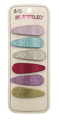 6pc Glitter Snap Barrettes