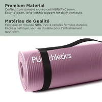 PurAthletics Extra Thick and Long NBR Mat - Dusty Rose