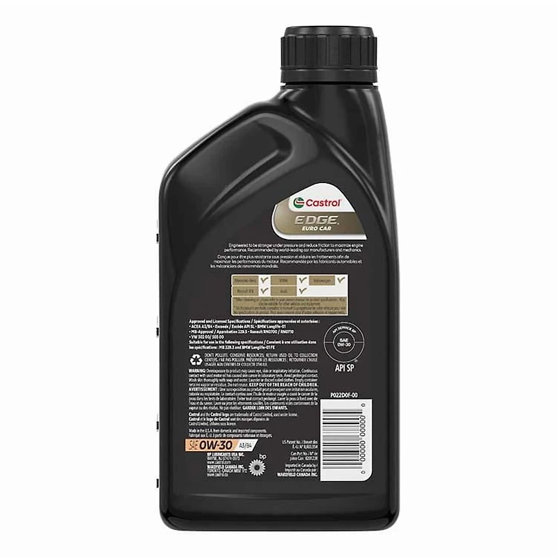 Castrol EDGE 0W30 Full Synthetic 1 Litre, Castrol EDGE 0W30 A3/B4 Euro Spec 1L Bottle