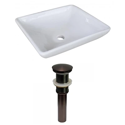 American Imaginations AI-31354 15,75 pouces Au-dessus du navire blanc de compteur de W pour le perçage de bâti de plate-forme de bâti de plate-forme