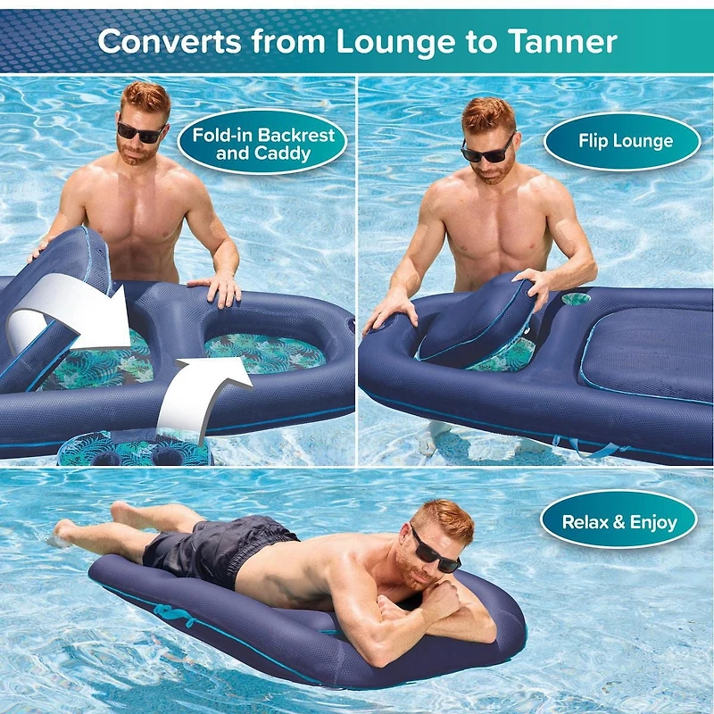Aqua 2-in-1 Tanner and Recliner Pool, Beach and Lake Lounge