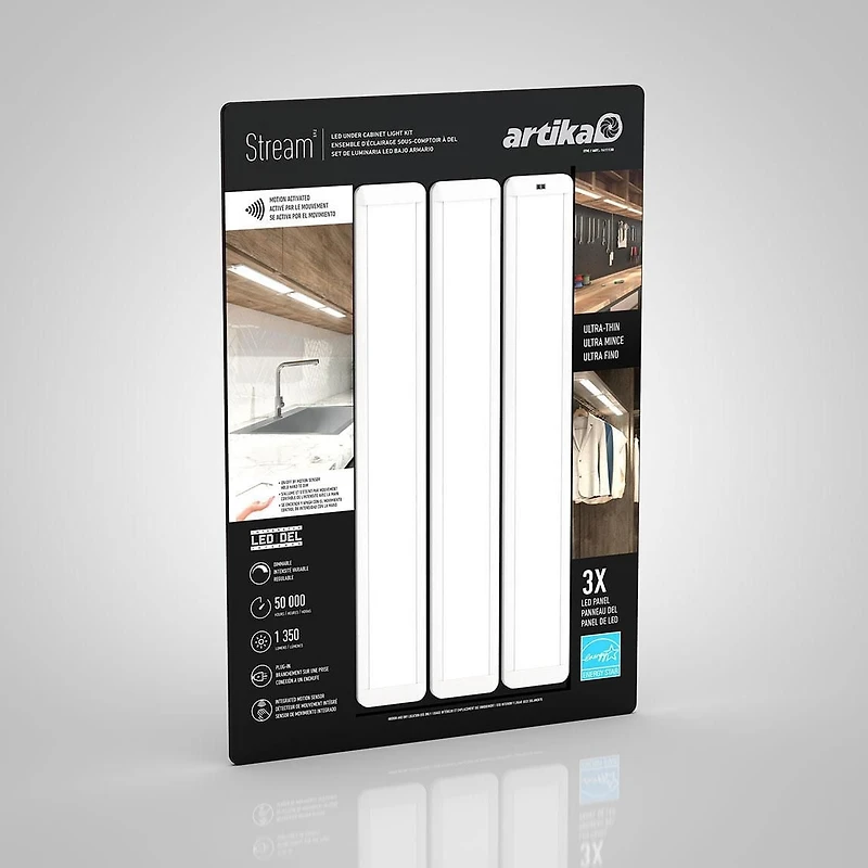 Stream Lumières LED Sous Armoire - Paquet de 3
