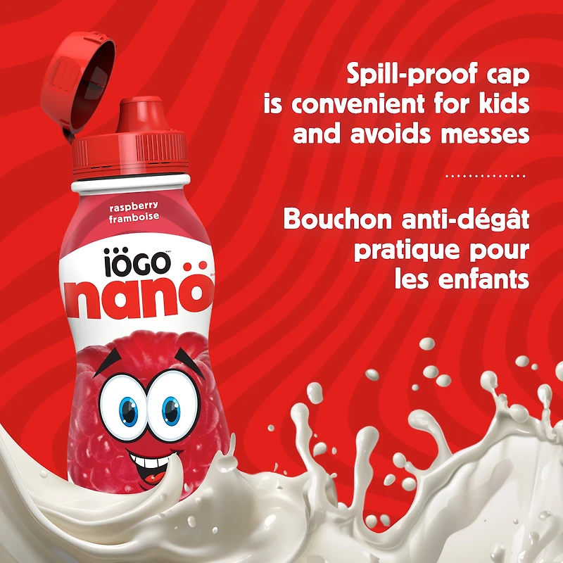iÖGO nanö Yogourt à boire à la framboise 1 % 6x93ML