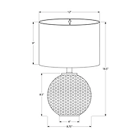 Monarch Specialties Lighting, 19"h, Table Lamp, Grey Resin, Ivory / Cream Shade, Modern