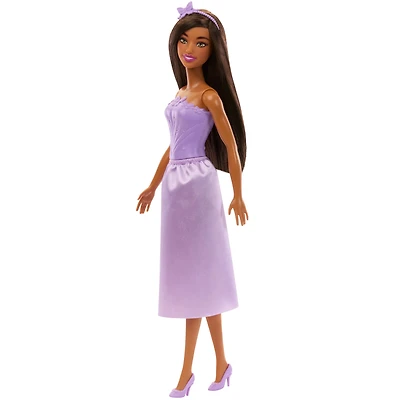 ​Barbie-Royal-Fashion-Doll-with-Dark-Brown-Hair,-Removable-Skirt-&-Accessories,-Purple-Butterfly-Themed-Monochromatic-Look​​