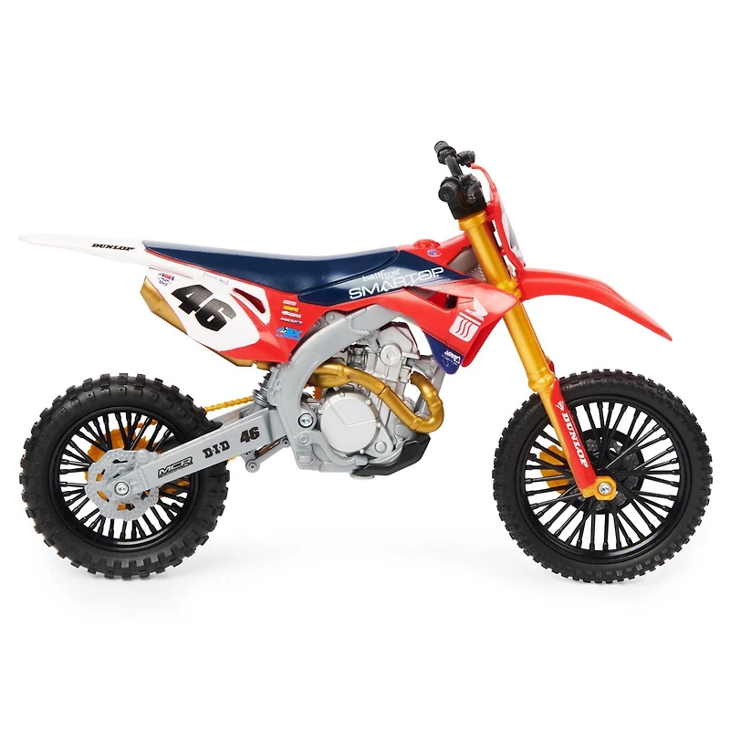 Supercross, Authentic Justin Hill 1:10 Scale Collector Die-Cast Motorcycle Replica with Display Stand