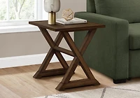 Monarch Specialties  Table D'appoint, Bout, Table D'appoint, Carré, Table De Nuit, Chambre À Coucher, Lampe, Placage Brun, Transitionnel