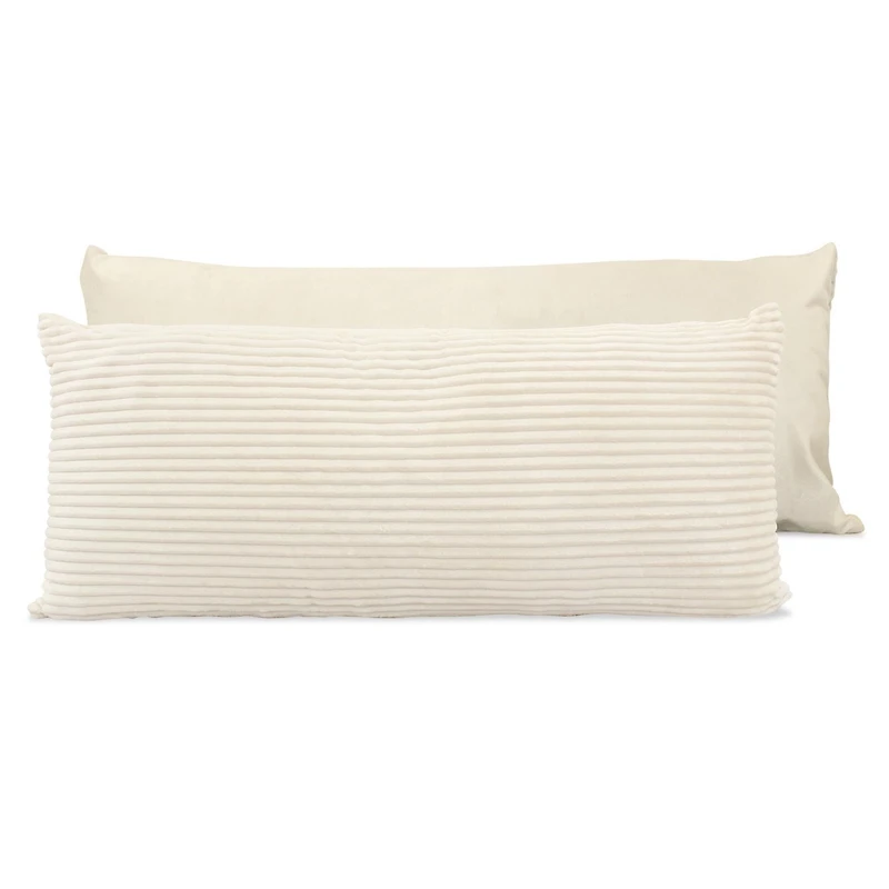Cord Plush Body Pillow Oat, 20x48"