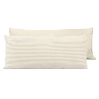 Cord Plush Body Pillow Oat, 20x48"