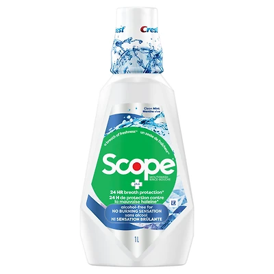 Rince-bouche Crest Scope protection contre la mauvaise haleine, sans alcool 1 L