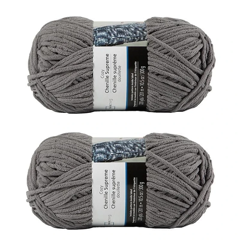 MAINSTAYS 2 pack dark grey polyester yarn