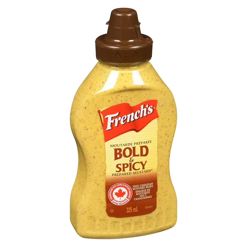 French's Moutarde Préparée Bold & Spicy, Canadien 100% Avant-matchs, barbecues, repas de tous les jours : avec sa saveur intense caractéristique, la moutarde Bold & Spicy French’sMD mérite une place à chaque table.