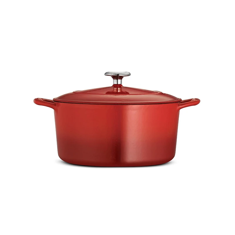 Cocotte ronde couverte Tramontina de 5,2 litres (5,5 Qt) en fonte émaillée, rouge, graduée, 80131/047DS