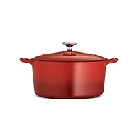 Cocotte ronde couverte Tramontina de 5,2 litres (5,5 Qt) en fonte émaillée, rouge, graduée, 80131/047DS