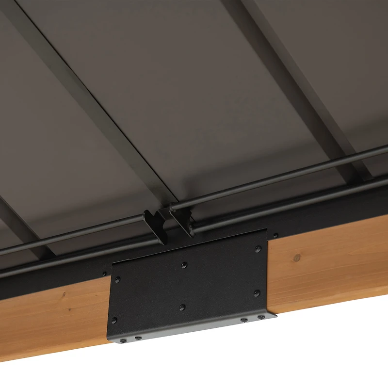 Abri de jardin carré en cèdre à toit rigide Home Trends, 3,3 m x 3,3 m, noir